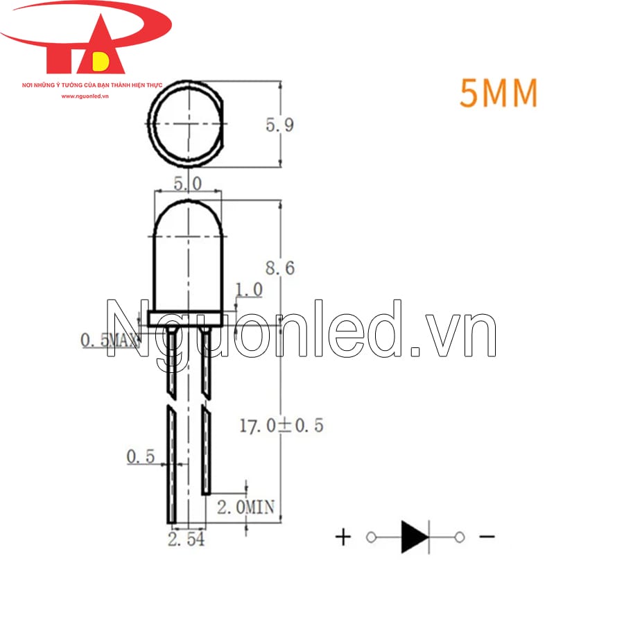 Kích thước của led senyang chân rời