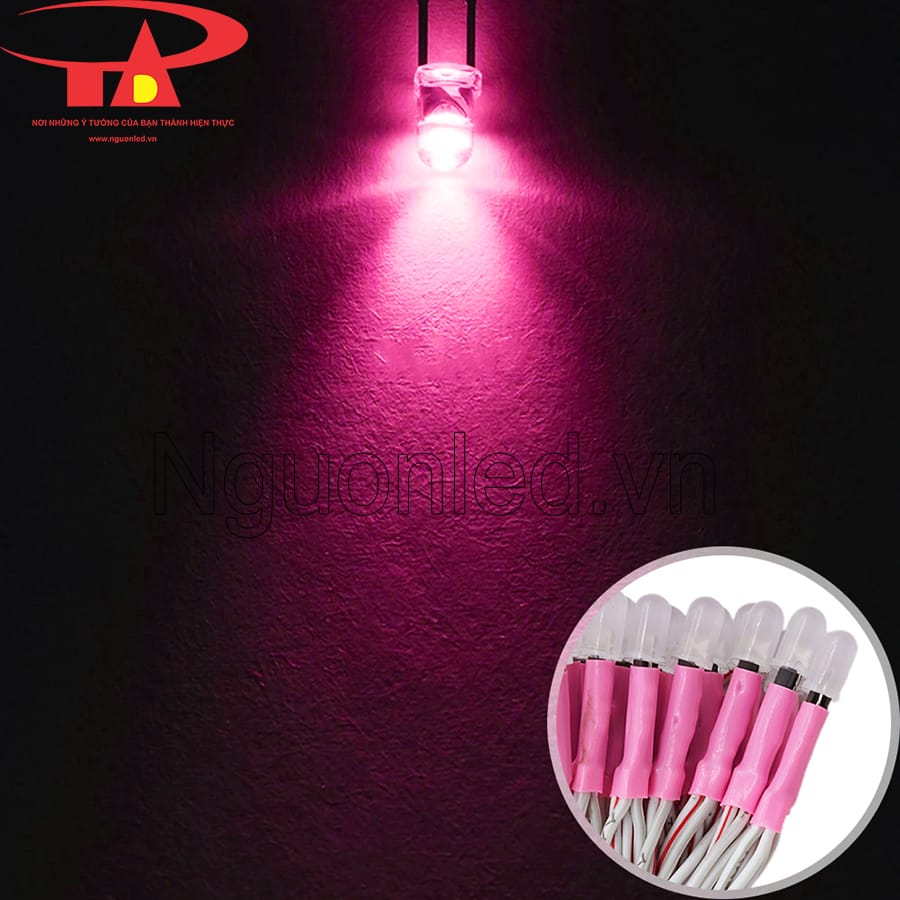 Led liền dây 5mm senyang màu hồng